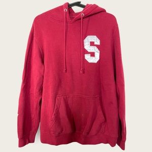 Stussy Maroon Burgundy Satin Spellout Hoodie